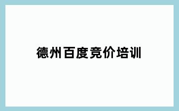 德州百度竞价培训