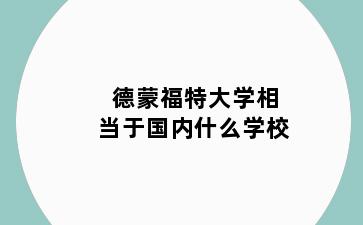 德蒙福特大学相当于国内什么学校