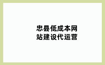 忠县低成本网站建设代运营