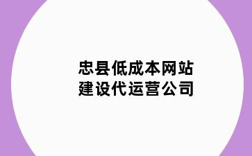 忠县低成本网站建设代运营公司