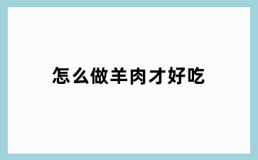 怎么做羊肉才好吃