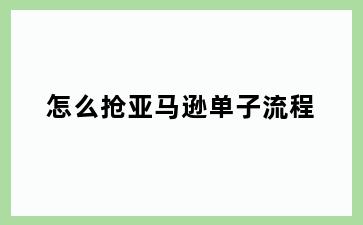 怎么抢亚马逊单子流程