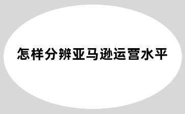 怎样分辨亚马逊运营水平