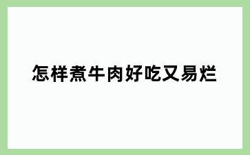 怎样煮牛肉好吃又易烂