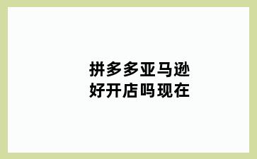 拼多多亚马逊好开店吗现在