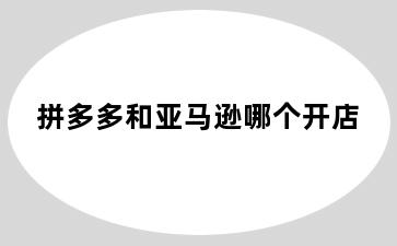 拼多多和亚马逊哪个开店