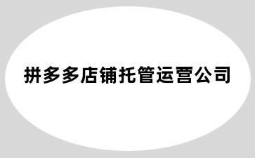 拼多多店铺托管运营公司