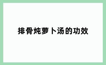 排骨炖萝卜汤的功效