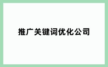推广关键词优化公司