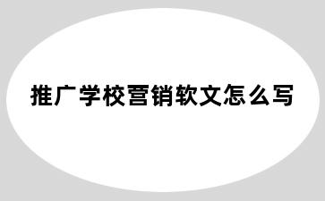 推广学校营销软文怎么写