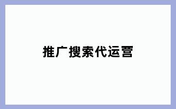 推广搜索代运营
