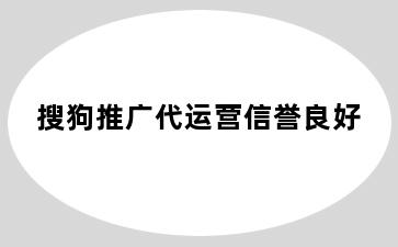 搜狗推广代运营信誉良好