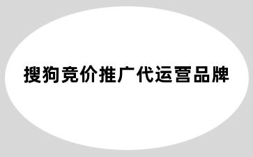 搜狗竞价推广代运营品牌