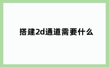 搭建2d通道需要什么