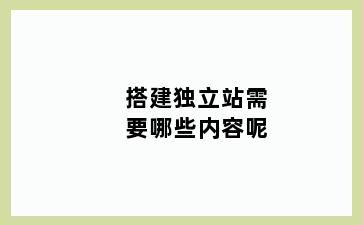搭建独立站需要哪些内容呢