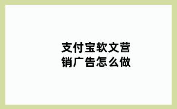 支付宝软文营销广告怎么做