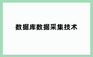 数据库数据采集技术