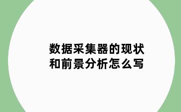 数据采集器的现状和前景分析怎么写