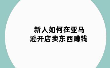 新人如何在亚马逊开店卖东西赚钱