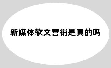 新媒体软文营销是真的吗