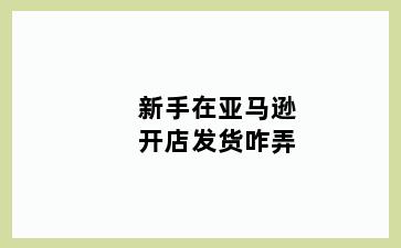 新手在亚马逊开店发货咋弄