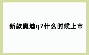 新款奥迪q7什么时候上市