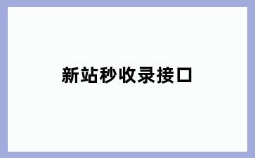 新站秒收录接口