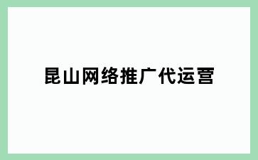 昆山网络推广代运营