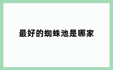最好的蜘蛛池是哪家