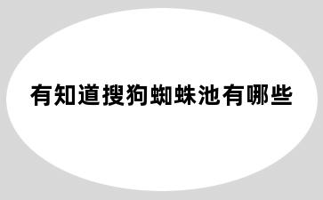 有知道搜狗蜘蛛池有哪些