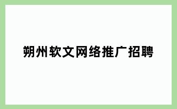 朔州软文网络推广招聘