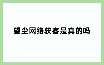 望尘网络获客是真的吗