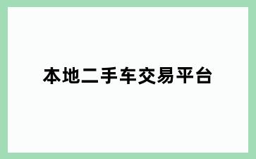 本地二手车交易平台