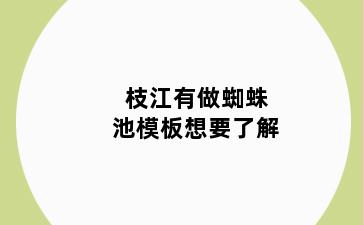 枝江有做蜘蛛池模板想要了解