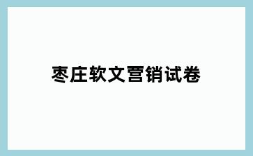 枣庄软文营销试卷