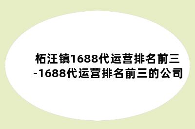 柘汪镇1688代运营排名前三-1688代运营排名前三的公司