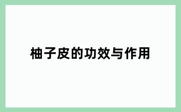 柚子皮的功效与作用