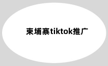 柬埔寨tiktok推广
