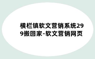横栏镇软文营销系统299搬回家-软文营销网页