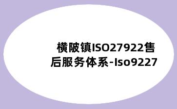 横陂镇ISO27922售后服务体系-Iso9227