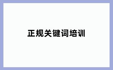 正规关键词培训
