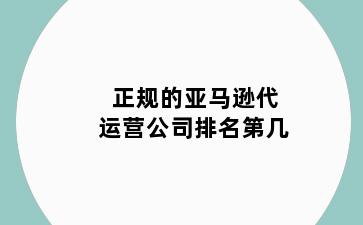 正规的亚马逊代运营公司排名第几