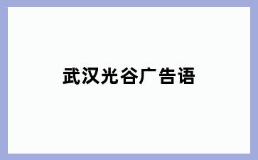 武汉光谷广告语