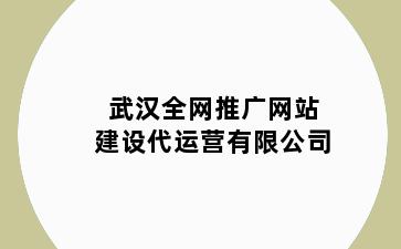 武汉全网推广网站建设代运营有限公司