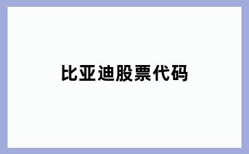 比亚迪股票代码