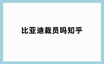 比亚迪裁员吗知乎