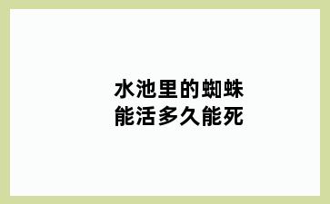 水池里的蜘蛛能活多久能死