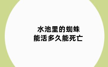水池里的蜘蛛能活多久能死亡