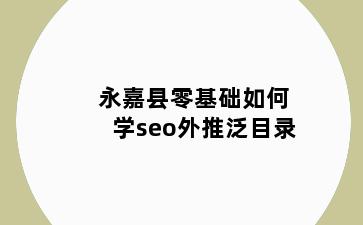 永嘉县零基础如何学seo外推泛目录
