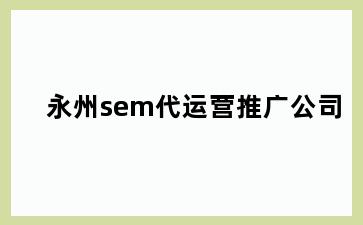 永州sem代运营推广公司